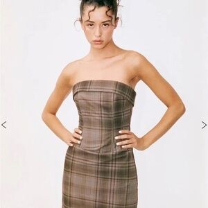 With Jean Chloe Corset Dress in Plaid